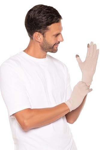 Coolibar Full Finger UV Sun Gloves - UPF 50+ Sun Protection - Gannett in Beige - Image 4