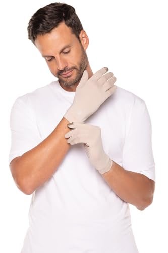 Coolibar Full Finger UV Sun Gloves - UPF 50+ Sun Protection - Gannett in Beige - Image 2