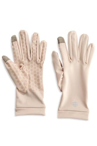 Coolibar Full Finger UV Sun Gloves - UPF 50+ Sun Protection - Gannett in Beige - Image 1