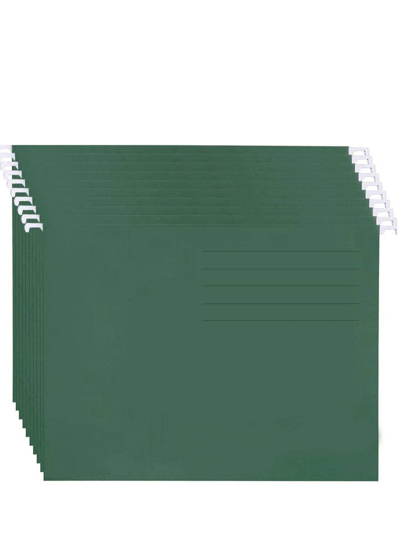 MARKQ Hanging File Folders, Pack of 10 Dark Green Suspension Files for Filing Cabinet Folders School Home Work Office Organization - Image 1