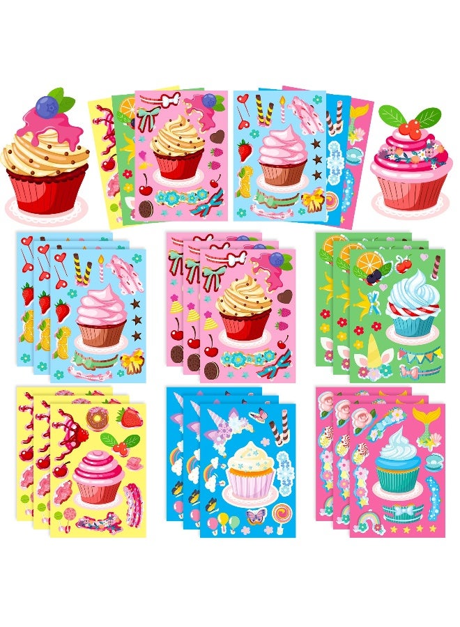Anna 18-Piece Kids Fun DIY Cake and Ice Cream Puzzle Stickers - Image 1