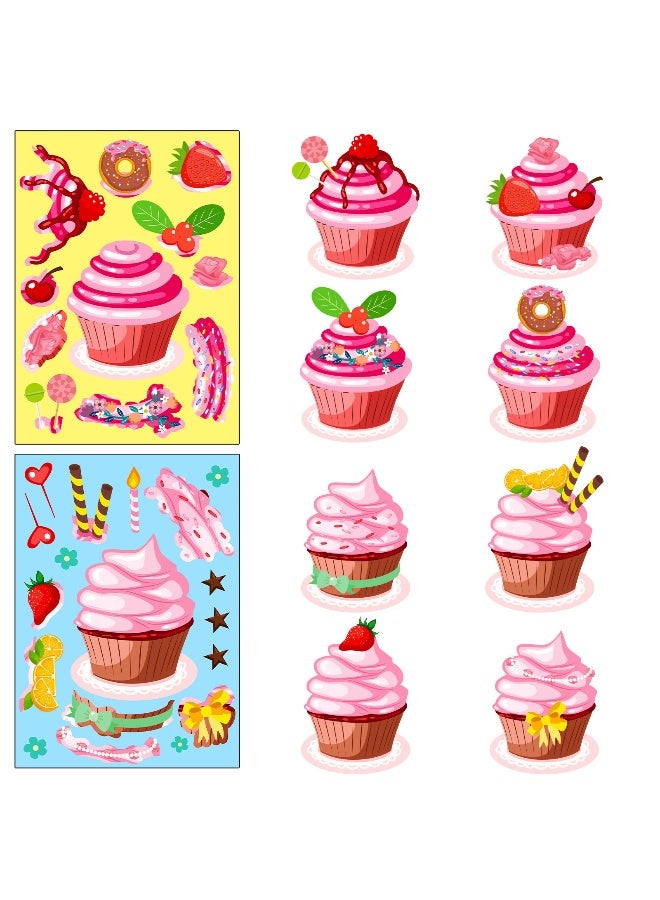 Anna 18-Piece Kids Fun DIY Cake and Ice Cream Puzzle Stickers - Image 4