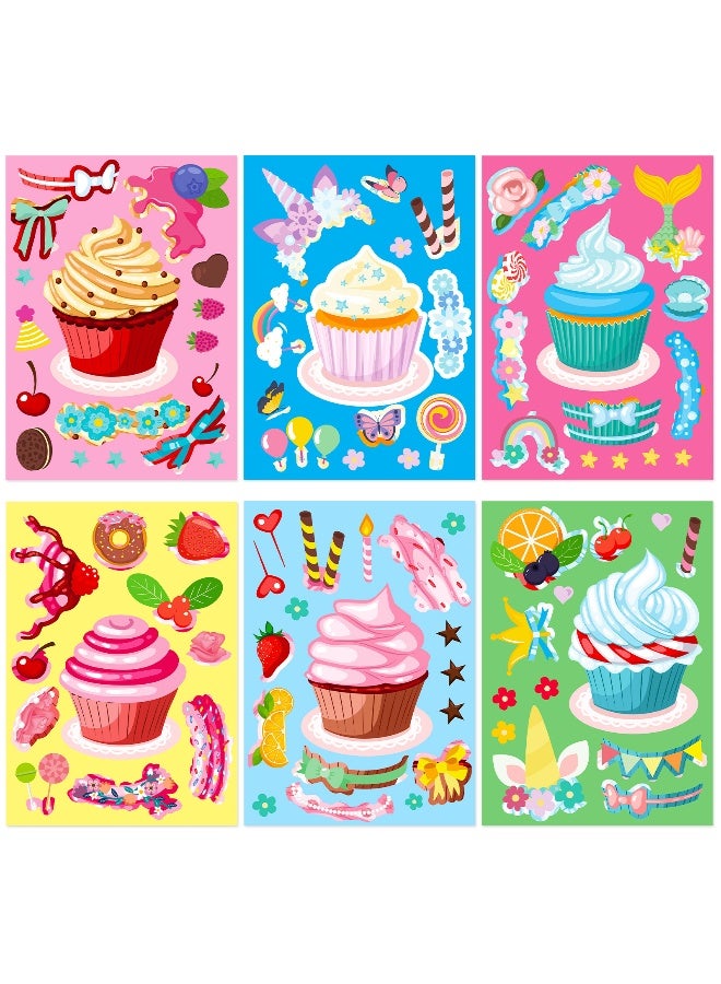 Anna 18-Piece Kids Fun DIY Cake and Ice Cream Puzzle Stickers - Image 3