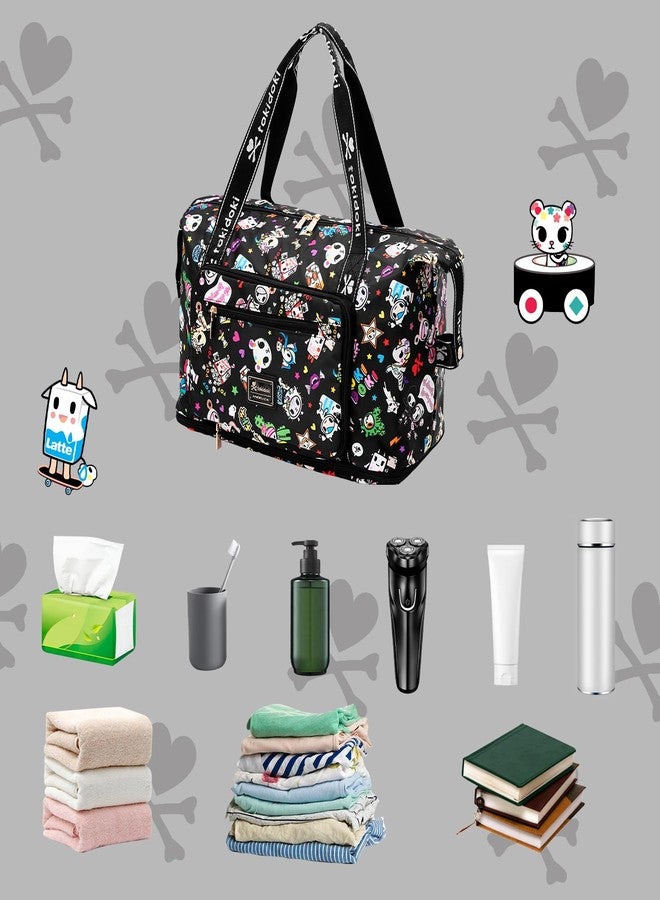 Tokidoki Unicorno Travel Duffel Bag Waterproof Weekender Bag Carry On Tote Bags for Women Cartoon Unicorno Large Capacity Travel Essentials Sport Gym Bag for Women Men (Black) - Image 3