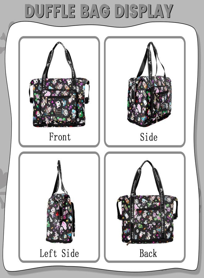 Tokidoki Unicorno Travel Duffel Bag Waterproof Weekender Bag Carry On Tote Bags for Women Cartoon Unicorno Large Capacity Travel Essentials Sport Gym Bag for Women Men (Black) - Image 5