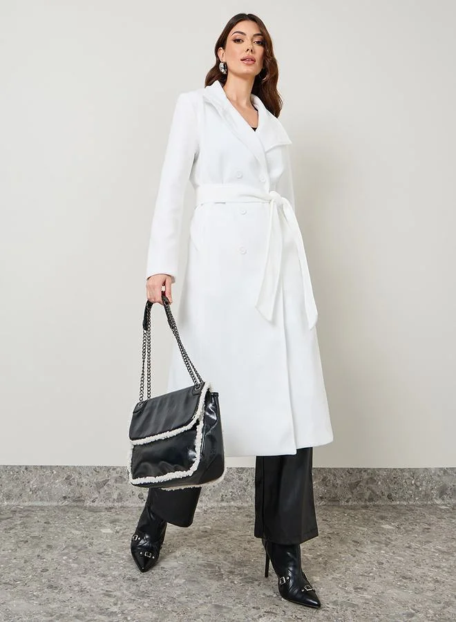 ستايلي Regular Fit Double Breasted Belted Midi Coat