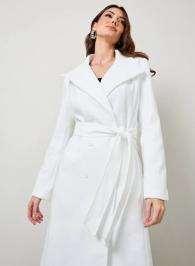 ستايلي Regular Fit Double Breasted Belted Midi Coat
