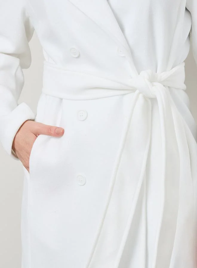 ستايلي Regular Fit Double Breasted Belted Midi Coat