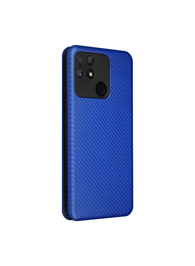 اس-توب جراب هاتف Realme Narzo 50A مصنوع من ألياف الكربون وجلد قابل للطي - Image 3