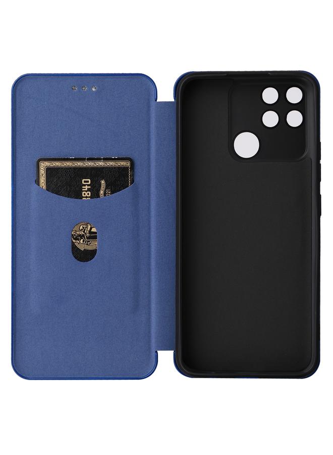 اس-توب جراب هاتف Realme Narzo 50A مصنوع من ألياف الكربون وجلد قابل للطي - Image 4