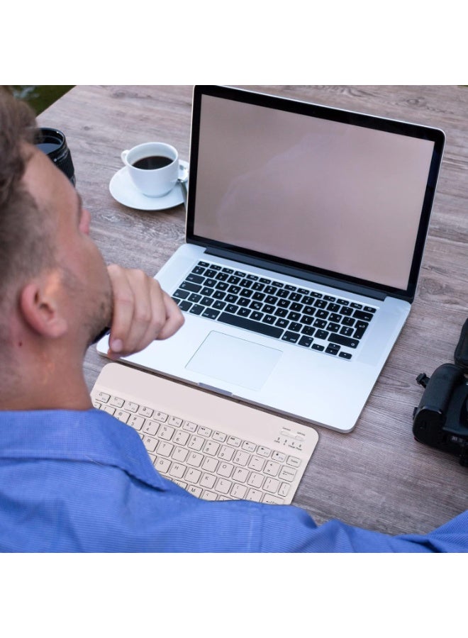 مجموعة لوحة مفاتيح وماوس بلوتوث قابلة للشحن فائقة النحافة – عربي وإنجليزي، خفيفة الوزن وصامتة، أنيقة وعملية للأجهزة اللوحية، اللابتوب، والهاتف - Image 2