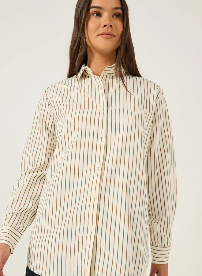 Styli Striped Spread Collar Regular Fit Shirt