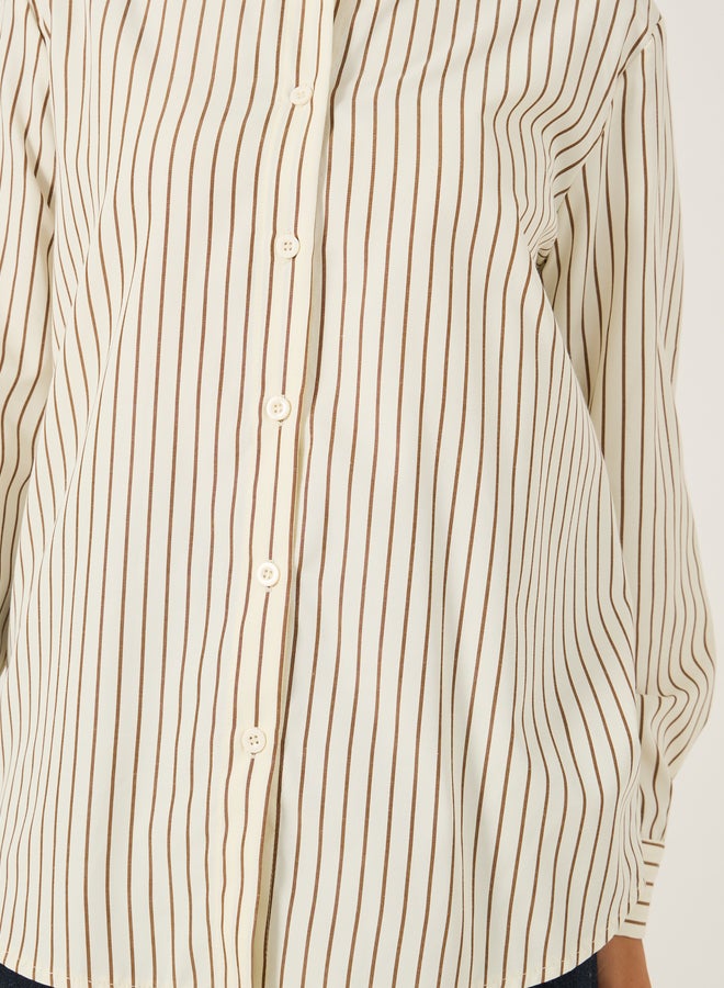 Styli Striped Spread Collar Regular Fit Shirt  - Image 4