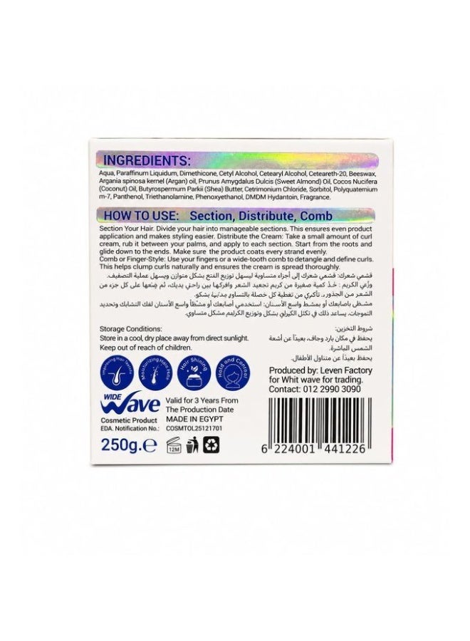 وايف Wave وايد ويف كريم تصفيف للشعر الكيرلي بزيت جوز الهند – ليف إن كريم – 250 جم - Image 2