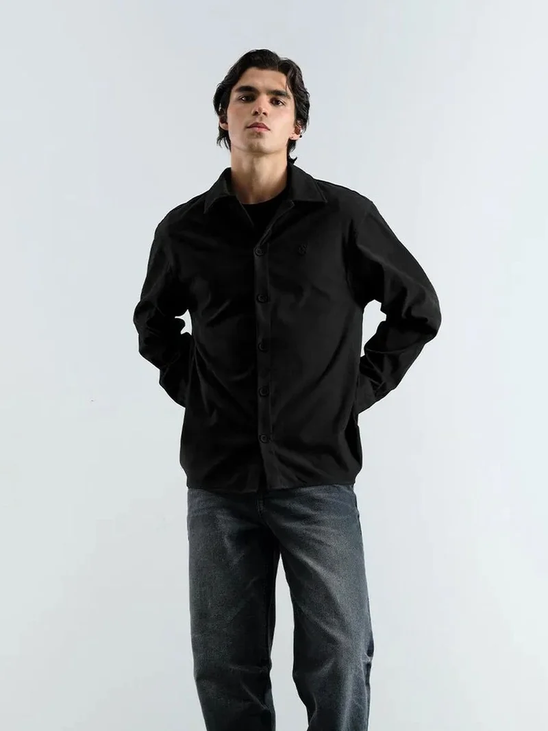 جيستو GIESTO Men's Faux Suede Long Sleeve Shirt