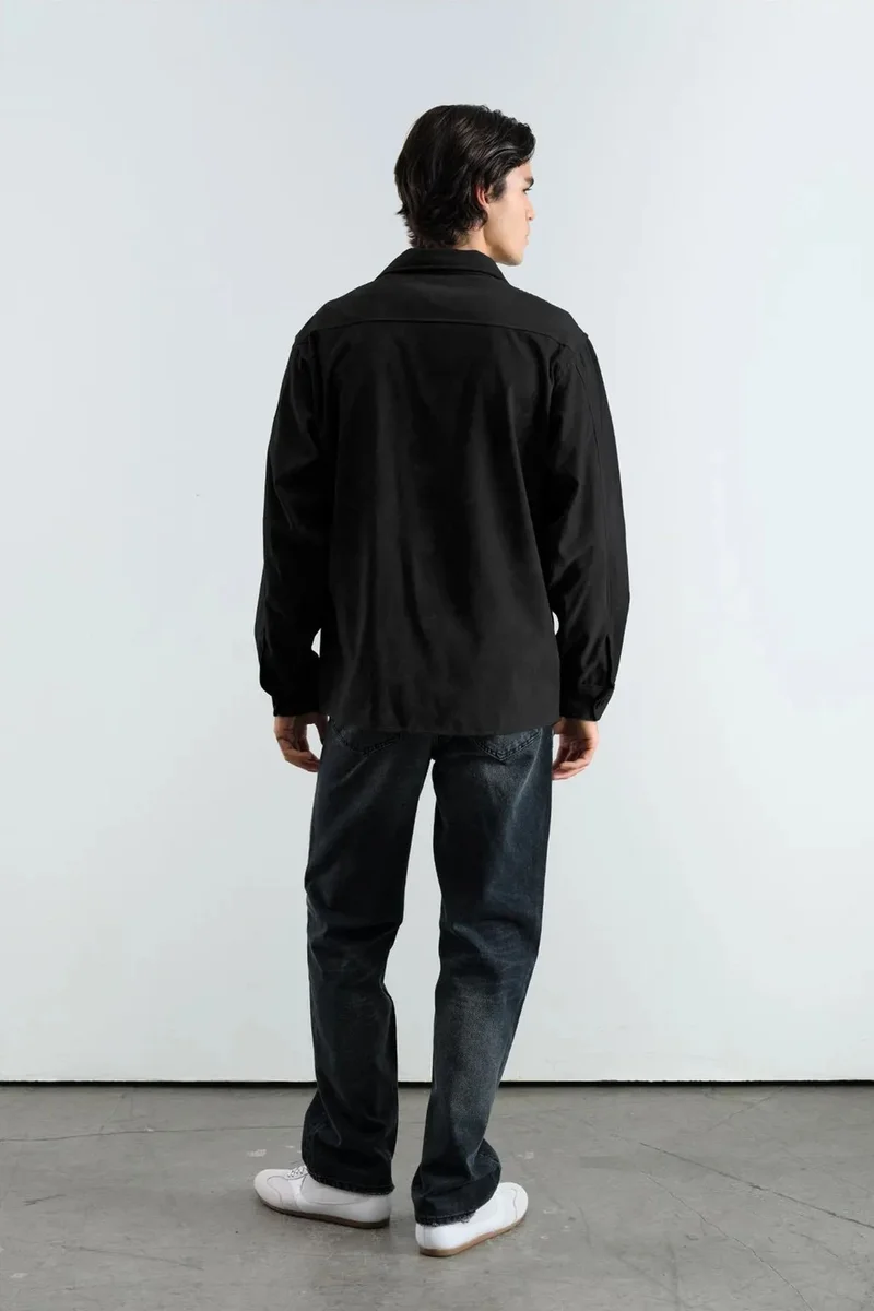 Giesto Black GIESTO Men's Faux Suede Long Sleeve Shirt for Men | Best Price UAE