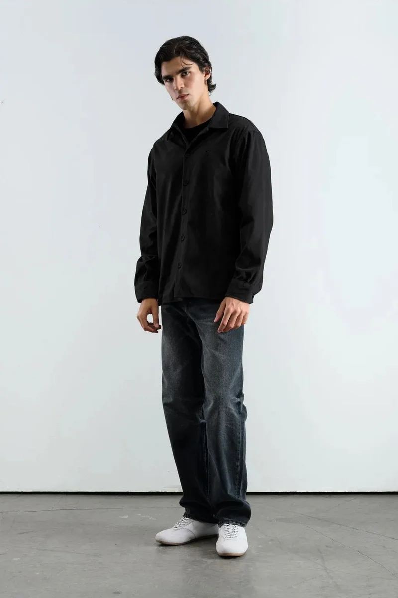 Giesto Black GIESTO Men's Faux Suede Long Sleeve Shirt for Men | Best Price UAE