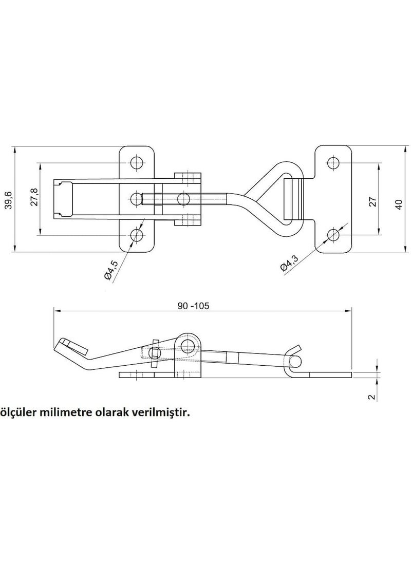 Eym - Adjustable Tension Lock Hood Latch Sleeve Lock Code 41-003 - Image 1