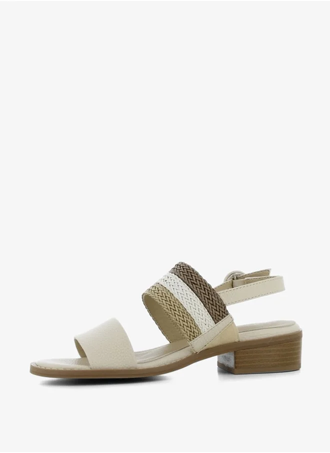 اس جي Women's Textured Sandals with Buckle Closure