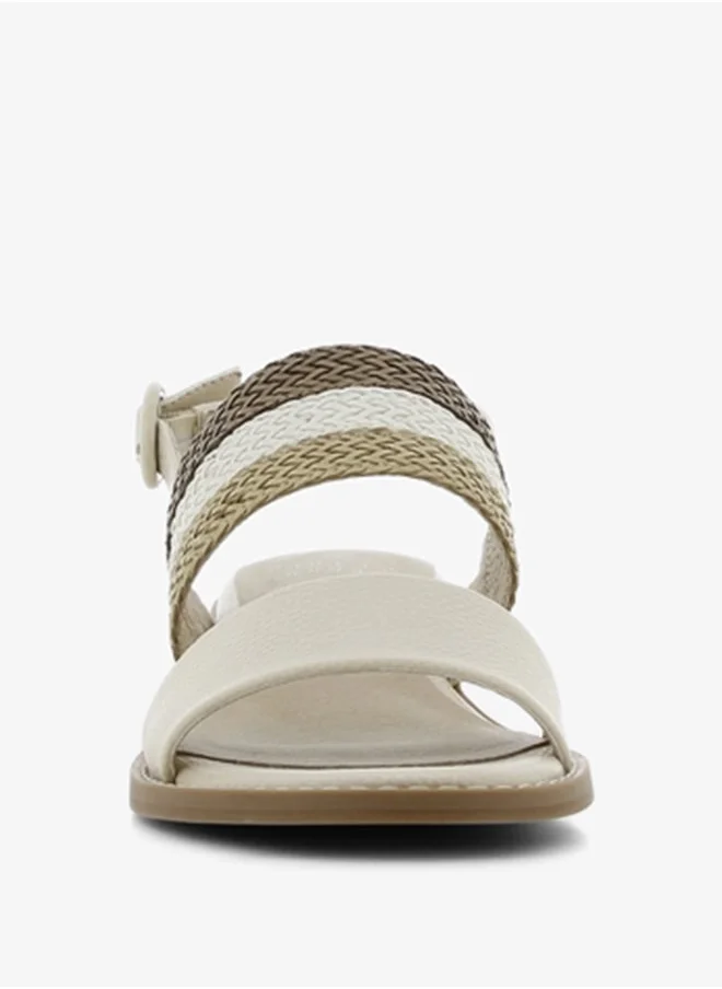 اس جي Women's Textured Sandals with Buckle Closure