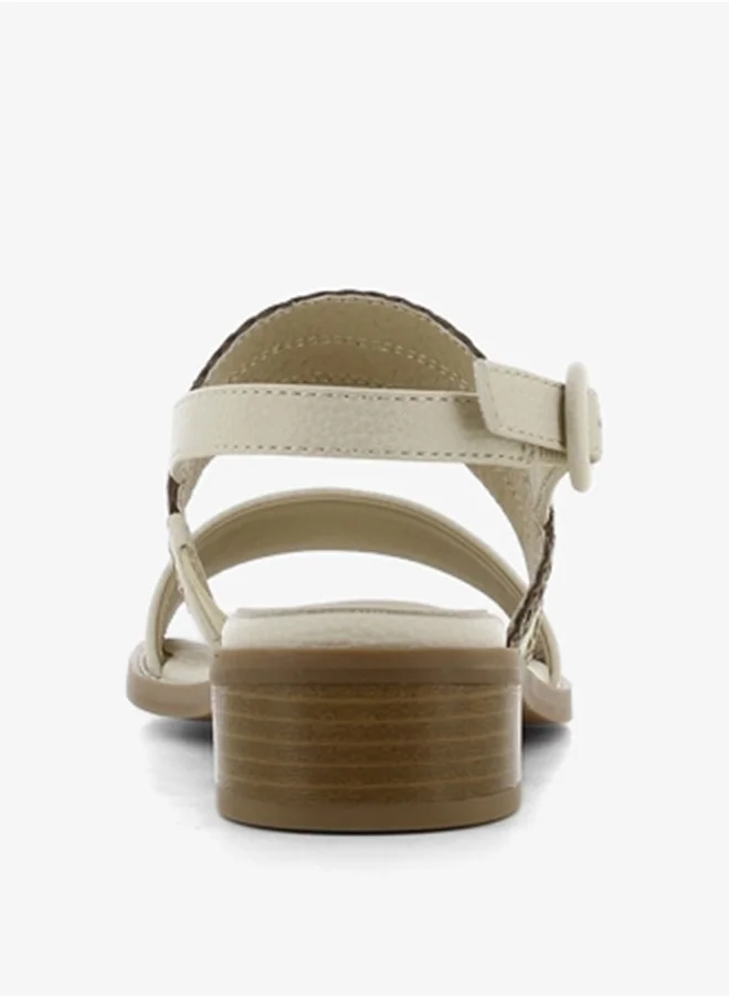 اس جي Women's Textured Sandals with Buckle Closure