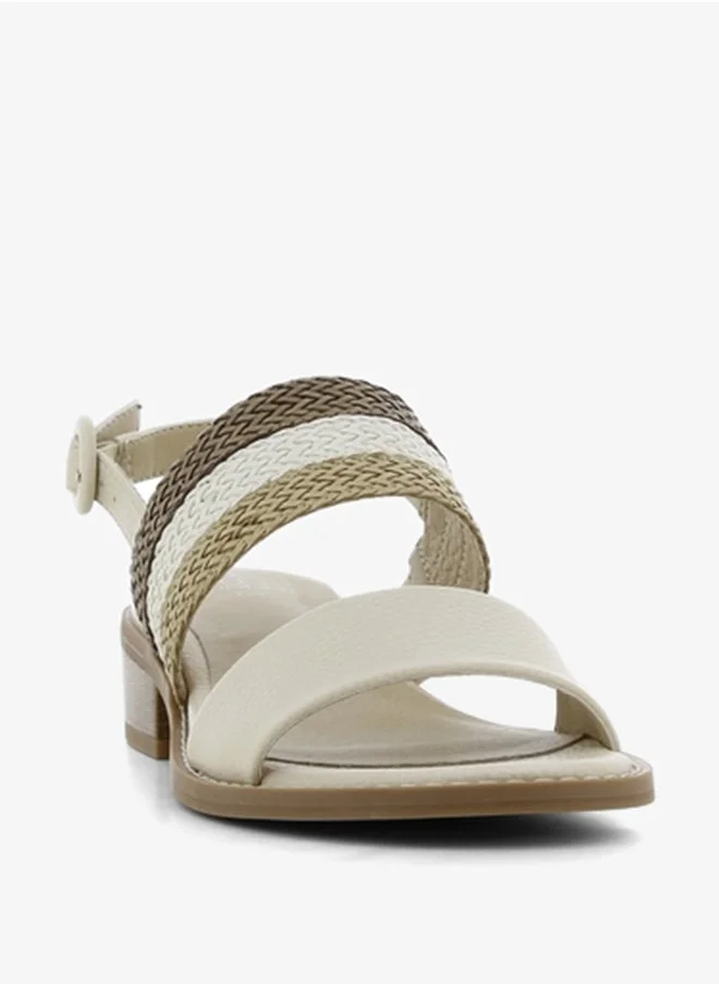 اس جي Women's Textured Sandals with Buckle Closure