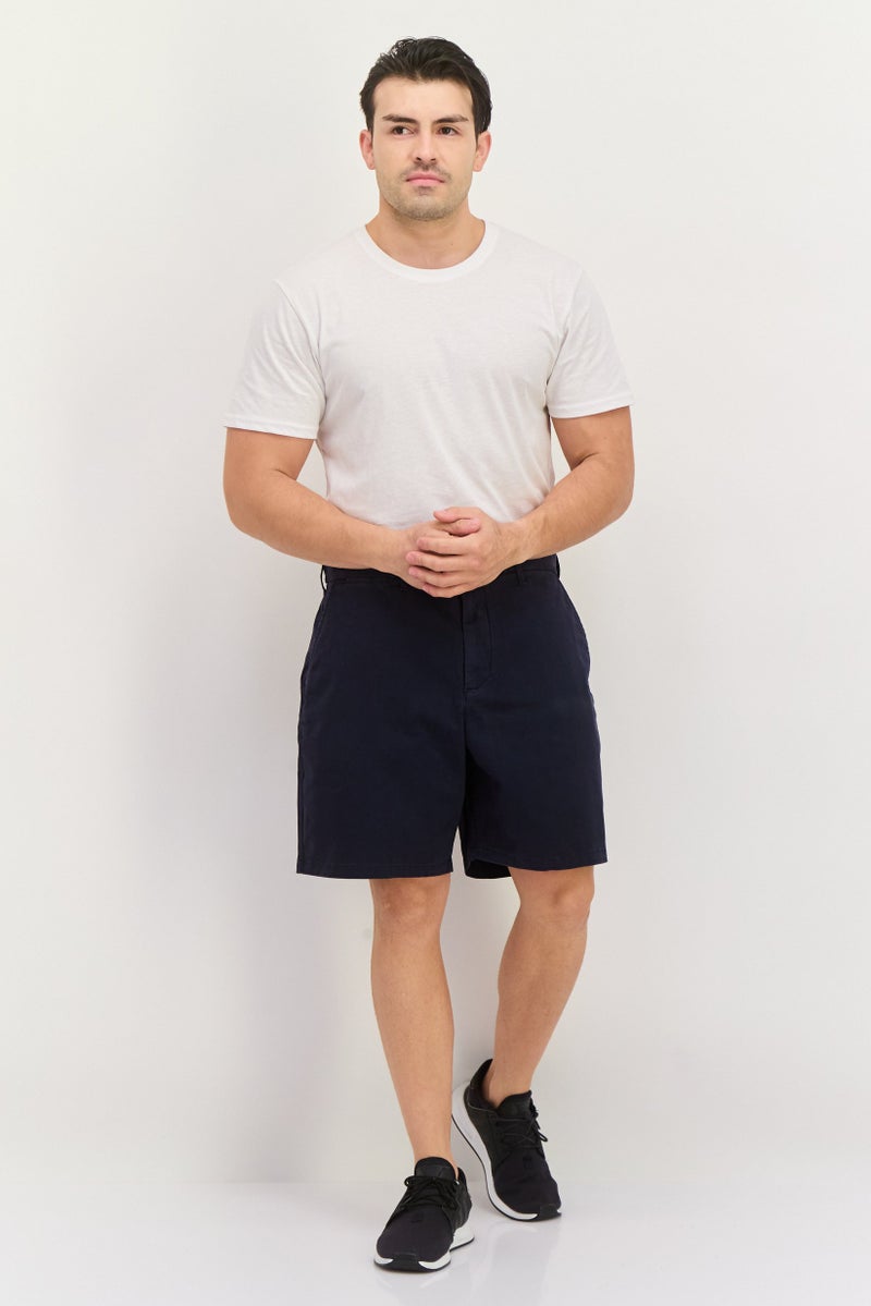 GAP Men Plain 8 Inches Basic Shorts, Navy - Image 3