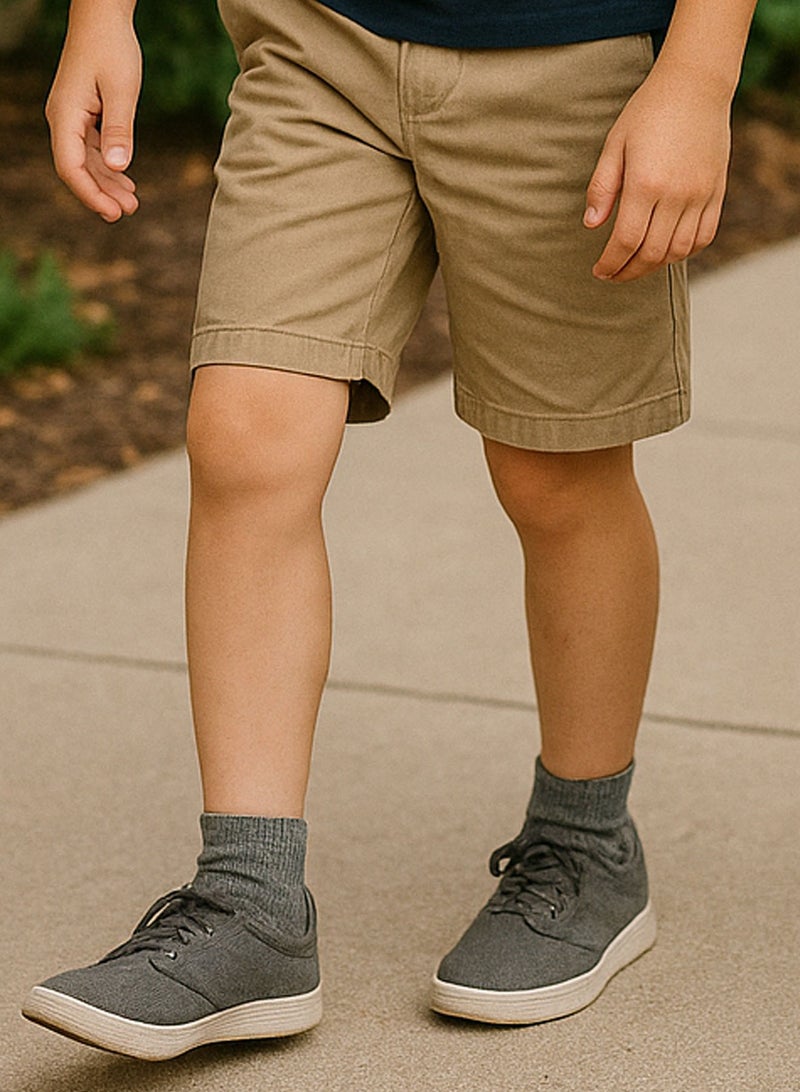 SAM SOCKS Kids Set of 3 Half Long School Plain Socks Grey Size 34-37 EU - Image 5
