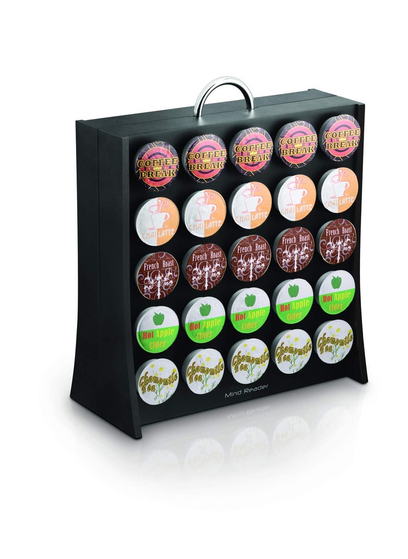 Mind Reader Mind Reader Single Serve Coffee Pod Storage 50 Coffee Pod Capacity Countertop DoubleSided 12L x 4W x 14H Black 
