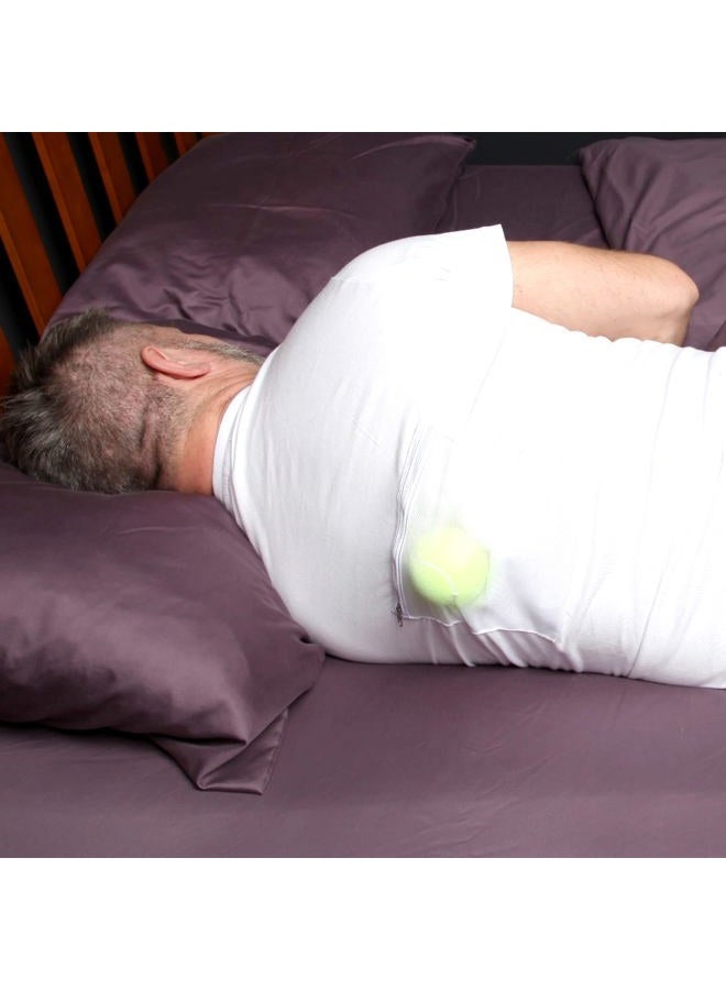 Snoring Solutions Stop T-Shirt - Snore Stopper - Most Comfortable Aid. Health Expert Recommended for Back Snorers! Eliminates by Adjusting Your Sleeping Position. Guide to Ebook (Large) - Image 3