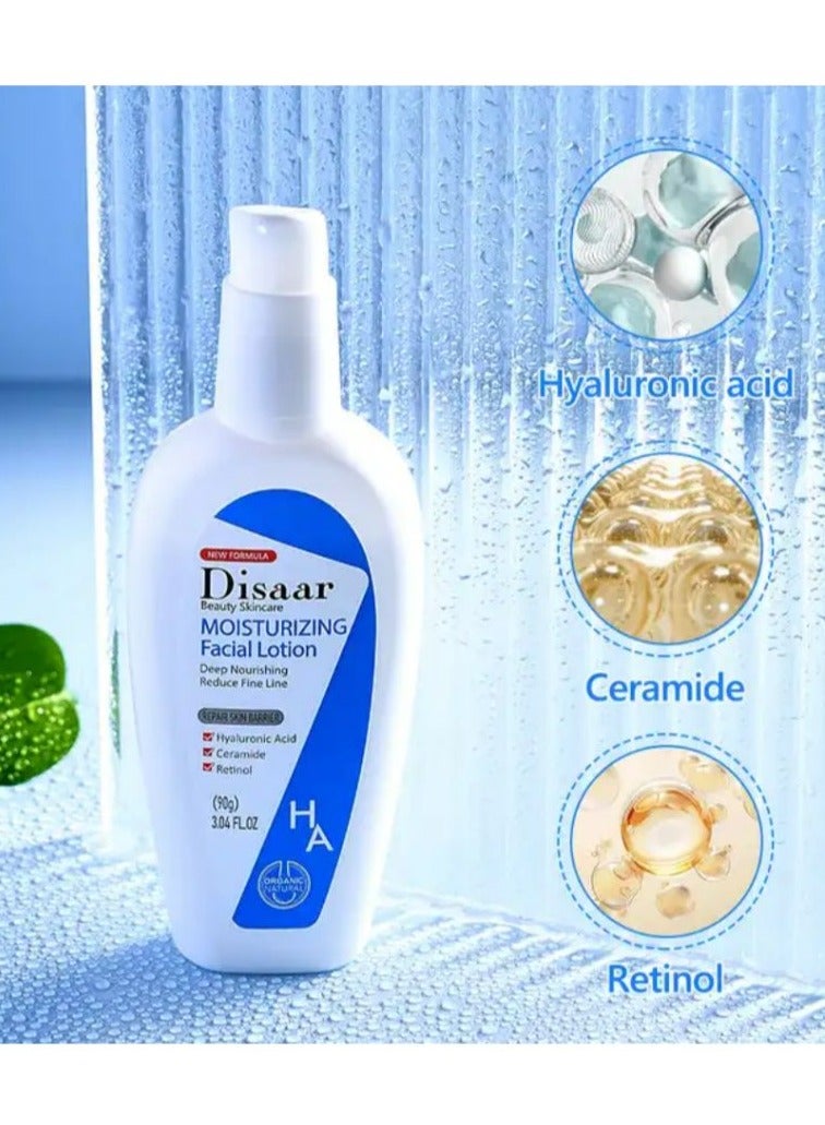 Disaar Facial Lotion for Women Long Lasting Moisturizing with Hyaluronic Acid Ceramide Collagen Retinol Face & Body Lotions 90 g - Image 2