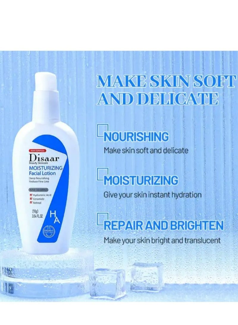 Disaar Facial Lotion for Women Long Lasting Moisturizing with Hyaluronic Acid Ceramide Collagen Retinol Face & Body Lotions 90 g - Image 3