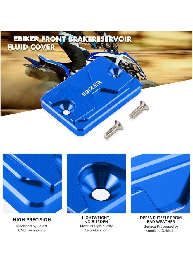 Ebiker CNC Machined Blue Brake Reservoir Cover for Yamaha Raptor 700R - Image 2