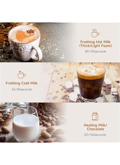 MIXDE Electric Milk Frother,Automatic Milk Steamer 4 in 1 Milk Foam Maker,Milk Warmer Hot and Cold Milk Function Overheat Protection for Coffee Latte Cappuccino Hot Chocolates (White)  - Image 5