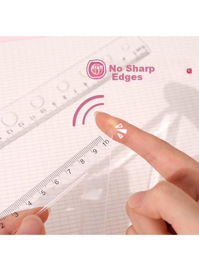 Kalrencat Kailunmiao Stationery Student Exam Drawing Ruler Set： 20cm Straight Ruler + 2 Triangular Rulers + Protractor, 4-piece Set Recommended For Exams, Gift For Middle And High School Entrance Exams - Image 2