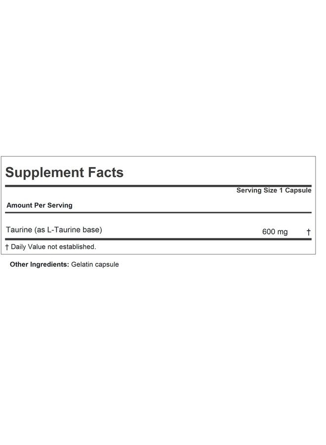 ANDREW LESSMAN Taurine 600mg - 360 Capsules - Supports Healthy Blood Pressure, Heart, Liver, Eye and Ear Health. Pure, High Potency Source of The Amino Acid Taurine. No Additives - Image 2