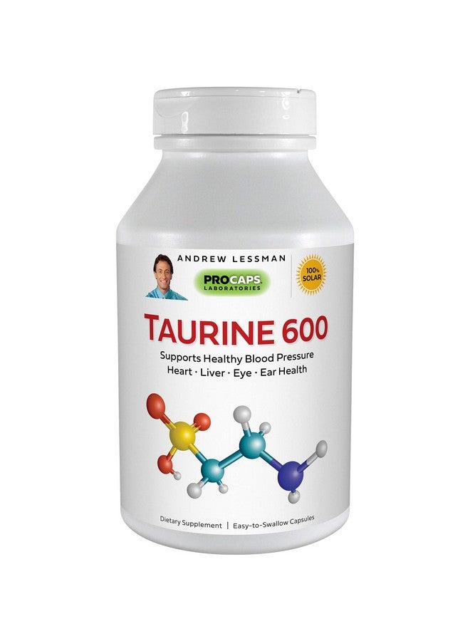 ANDREW LESSMAN Taurine 600mg - 360 Capsules - Supports Healthy Blood Pressure, Heart, Liver, Eye and Ear Health. Pure, High Potency Source of The Amino Acid Taurine. No Additives - Image 1