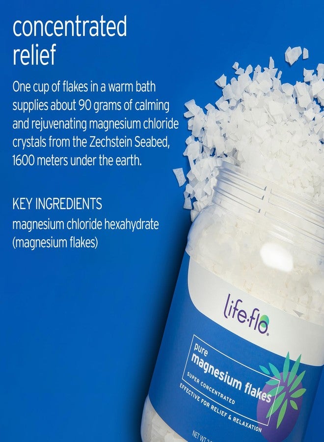 LIFE-FLO Pure Magnesium Bath Flakes - Epsom Salt Soak Alternative - Unscented Magnesium Flakes from The Zechstein Seabed - Relaxing Foot Bath with Ancient Trace Minerals - 60-Day Guarantee, 44oz - Image 2