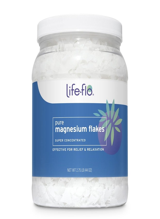 LIFE-FLO Pure Magnesium Bath Flakes - Epsom Salt Soak Alternative - Unscented Magnesium Flakes from The Zechstein Seabed - Relaxing Foot Bath with Ancient Trace Minerals - 60-Day Guarantee, 44oz - Image 1