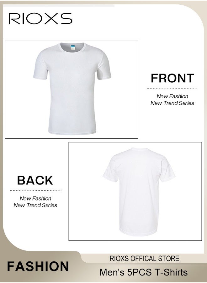 5 Pack T-Shirt For Men, Quick Dry Sports Tee Shirt, Men's Crew Neck T-Shirts Summer Basic Tops, Quick Dry Wicking T Shirts, Athletic Running Gym Workout Short Sleeve Tee Tops Bulk, Sports Casual Undershirt - pzsku/Z3A2408790C8B657634D7Z/45/_/1733986692/9ce1c7d1-da14-4225-9049-a1fdc0bd1ea4