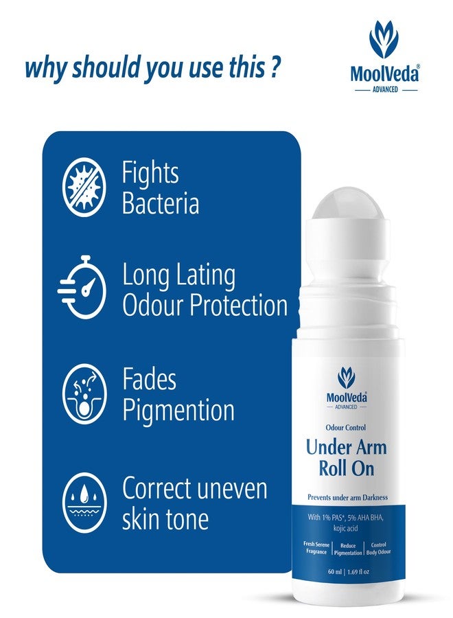 Moolveda 5% AHA BHA Underarm Roll On 60ml - Odour Control & Pigmentation Removal for Men Women | Lactic Mandelic Salicylic Acid | Orchid Breeze - Image 5