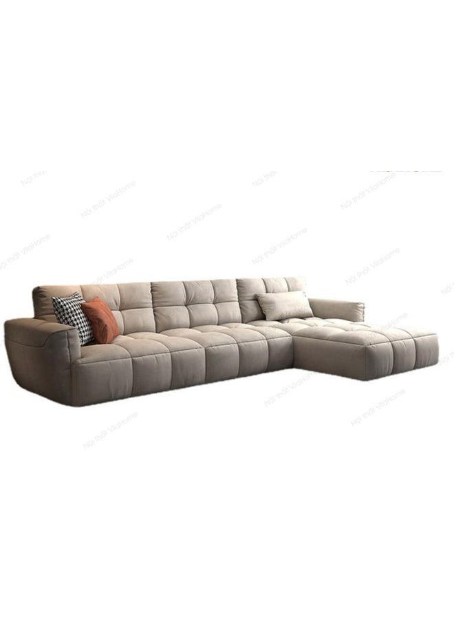 Poppins Home Opulent Italian Nordic L Shape Sofa  Luxurious Fabric and Ultimate Comfort (Coffee Brown, Left Chaise)  - Image 3