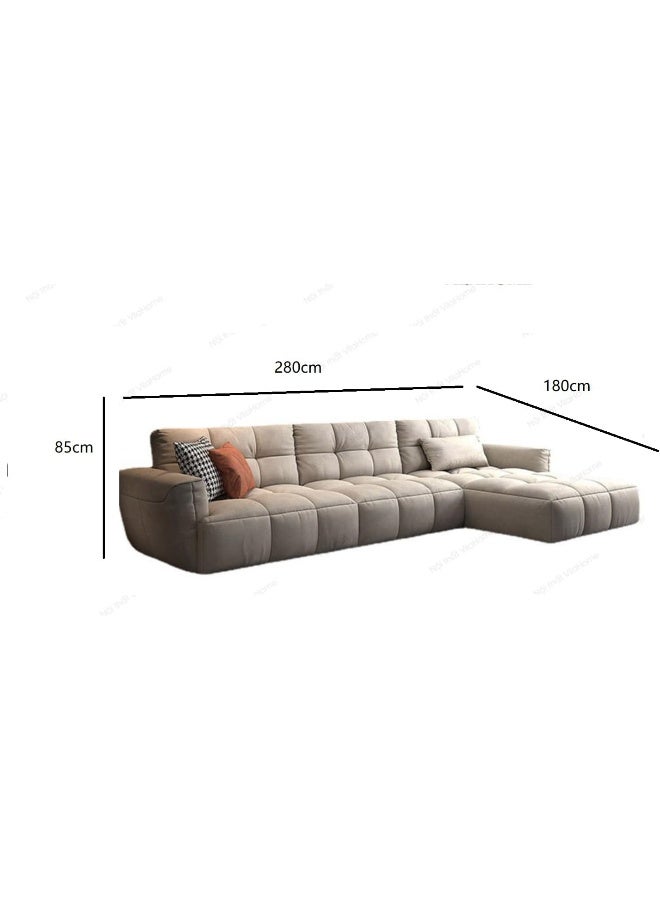 Poppins Home Opulent Italian Nordic L Shape Sofa  Luxurious Fabric and Ultimate Comfort (Coffee Brown, Left Chaise)  - Image 2