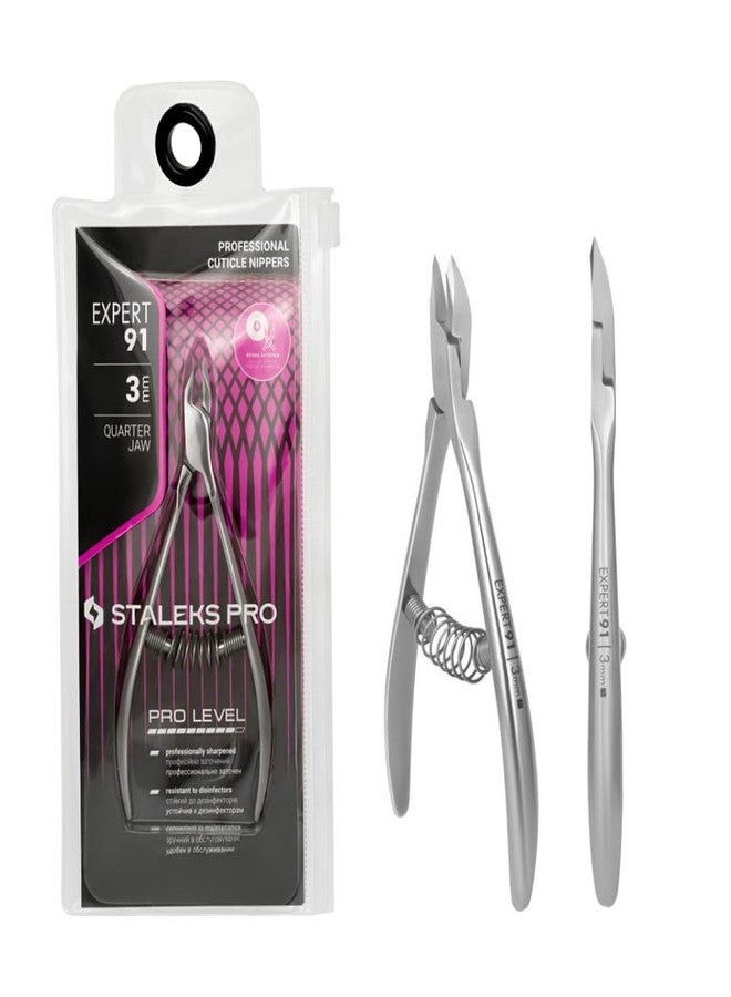 STALEKS PRO Expert 91 3mm Professional Cuticle Nippers - Stainless Steel Skin Nippers for Manicure - Image 1