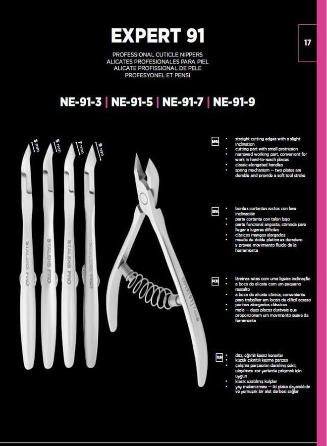 STALEKS PRO Expert 91 3mm Professional Cuticle Nippers - Stainless Steel Skin Nippers for Manicure - Image 3