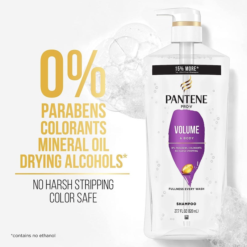 Pantene Shampoo, Conditioner and Hair Treatment Set, Volume & Body for Fine Hair, Safe for Color-Treated Hair - Image 2