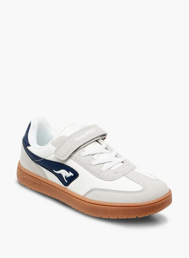 kangaROOS WHITE Boys' Panelled Sneakers with Hook and Loop Closure for Men | Best Price UAE