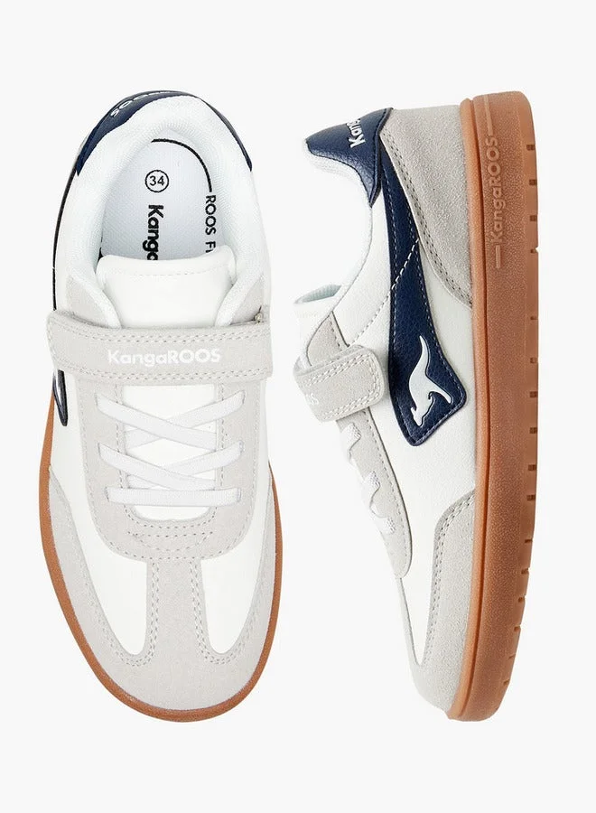 kangaROOS WHITE Boys' Panelled Sneakers with Hook and Loop Closure for Men | Best Price UAE