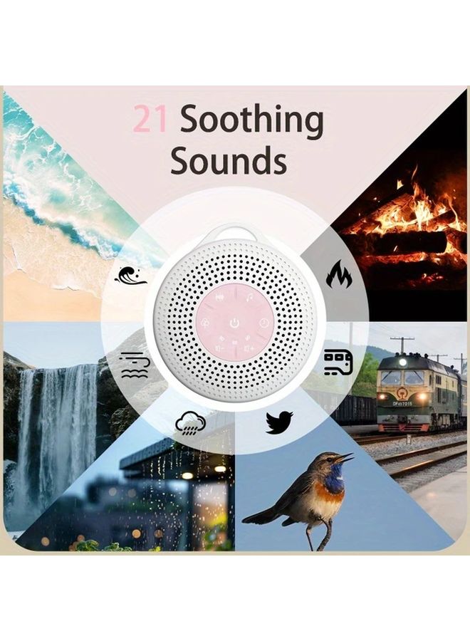 Pink Portable White Noise Speaker for Sleep Relaxation and Soothing Sounds - Image 5
