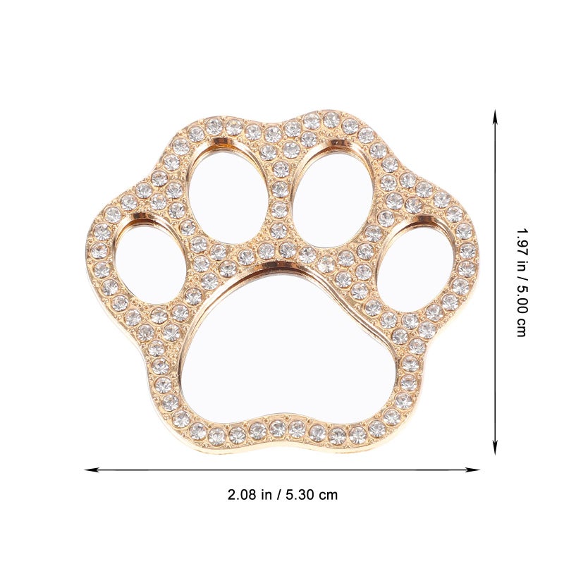 Rhinestone Cat Paw Phone Charm With Portable Mirror Gold Zinc Alloy Travel Makeup Accessory - Image 3